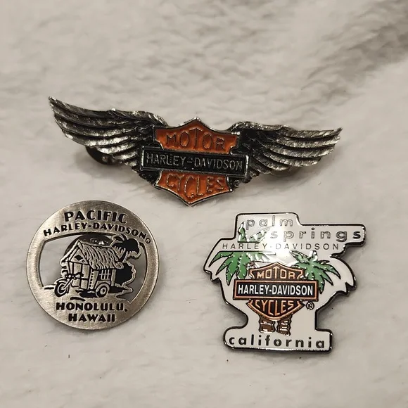Harley Davison set of 3 collectors pins - Picture 1 of 8
